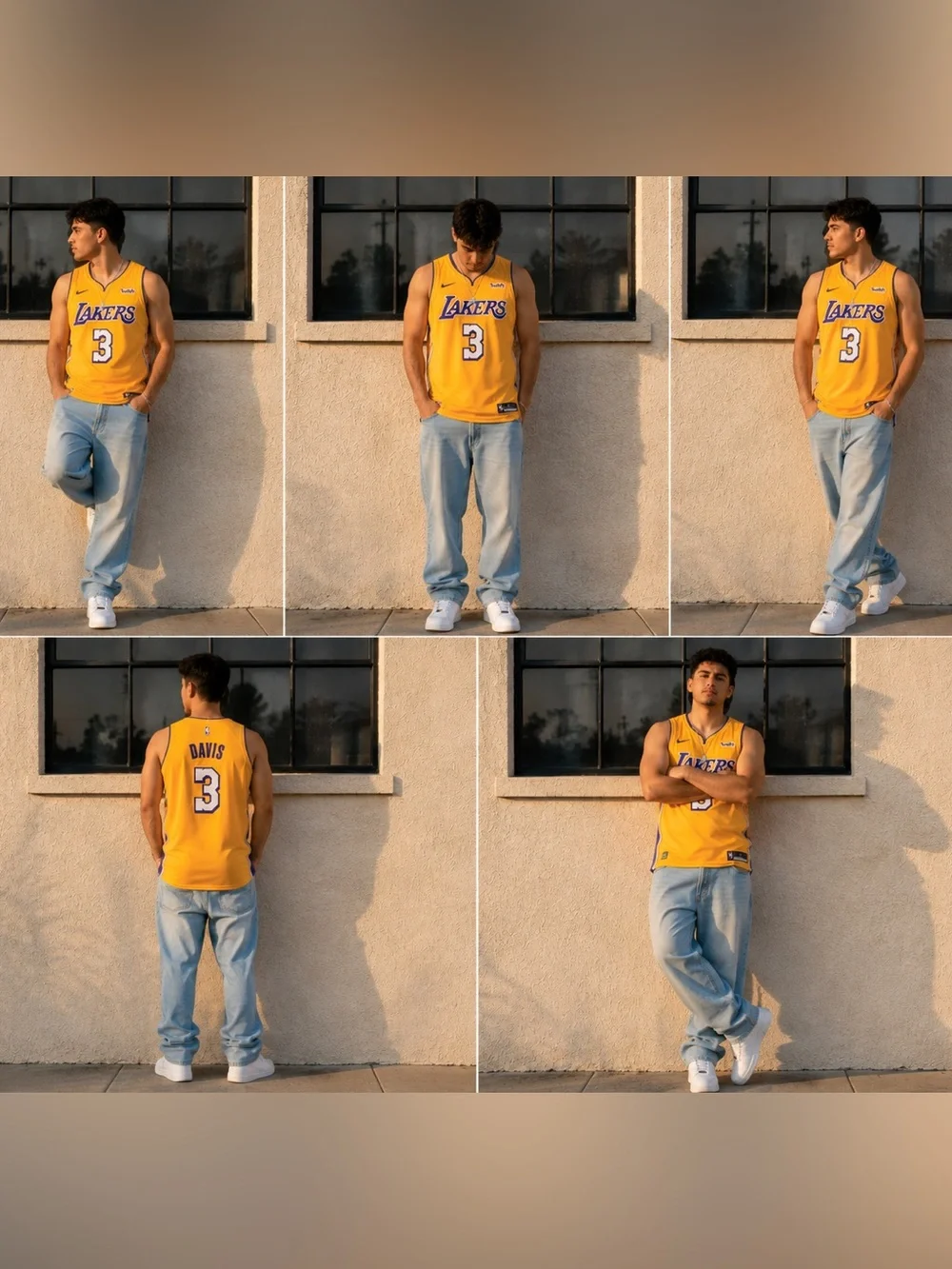 Nike Los Angeles Lakers Anthony Davis #3 Yellow Basketball Jersey
